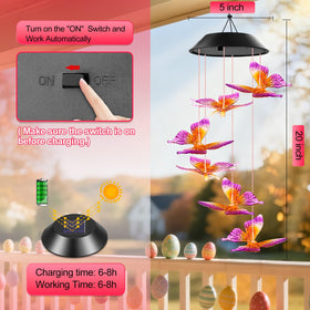 Winzwon wind chimes hanging from a fence for versatile decor