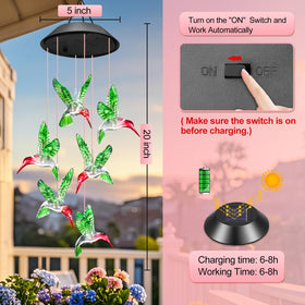 Winzwon waterproof solar chime adds soft light to patio or porch