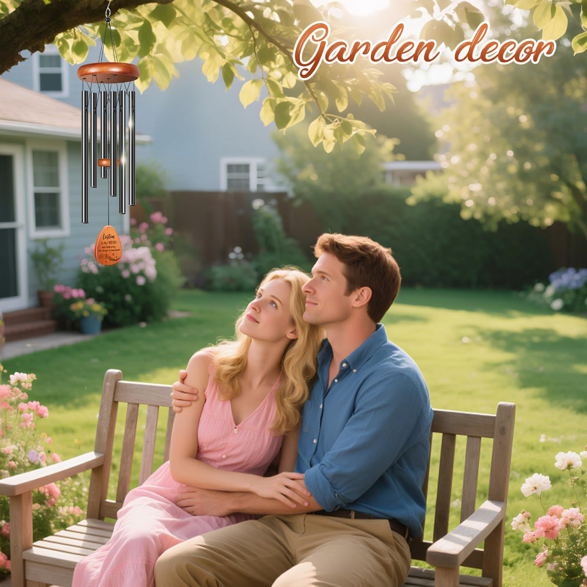Winzwon wind chimes bottom wind catcher allows personalized messages.