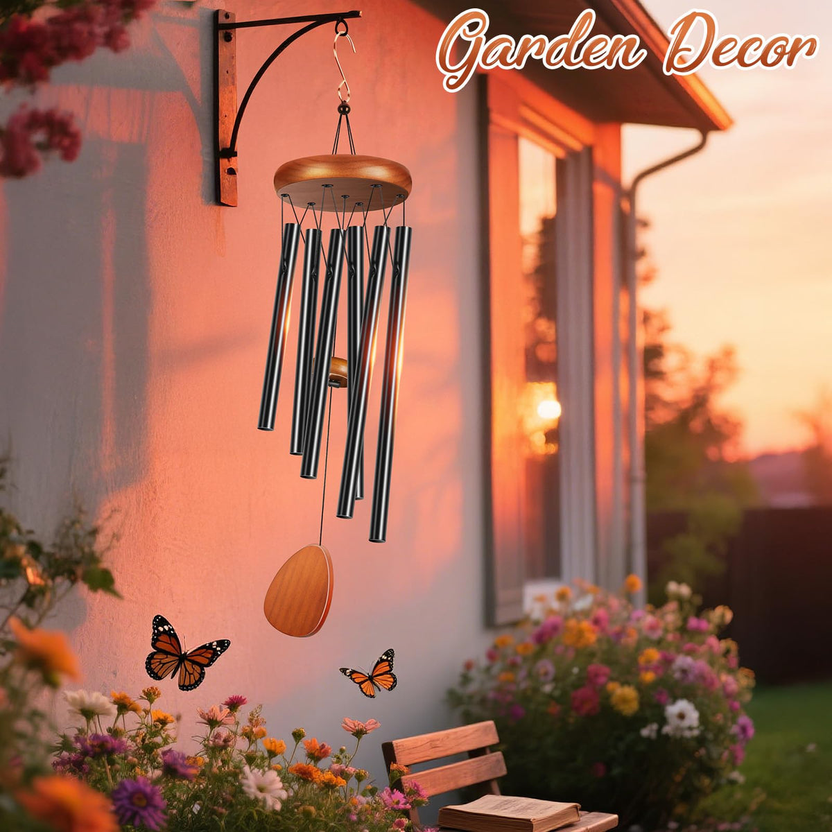 Winzwon wind chimes engraving-ready memorial keepsake.