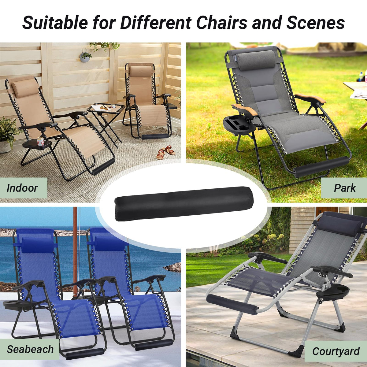 Wiojtry cushion attached to the chair foot bar for easy setup