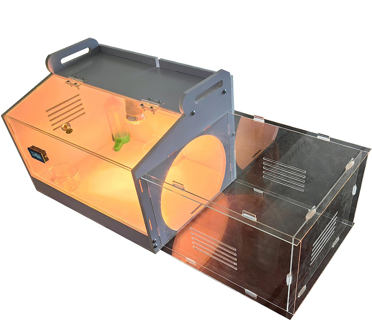 WIONBE iarge-scale chick brooder box front view with ample space for 20-35 birds.