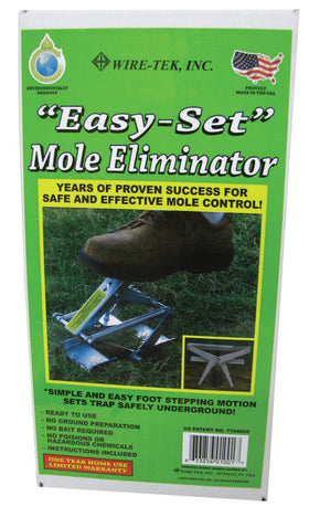 Wire Tek mole trap highlighting the heavy gauge steel frame for durability