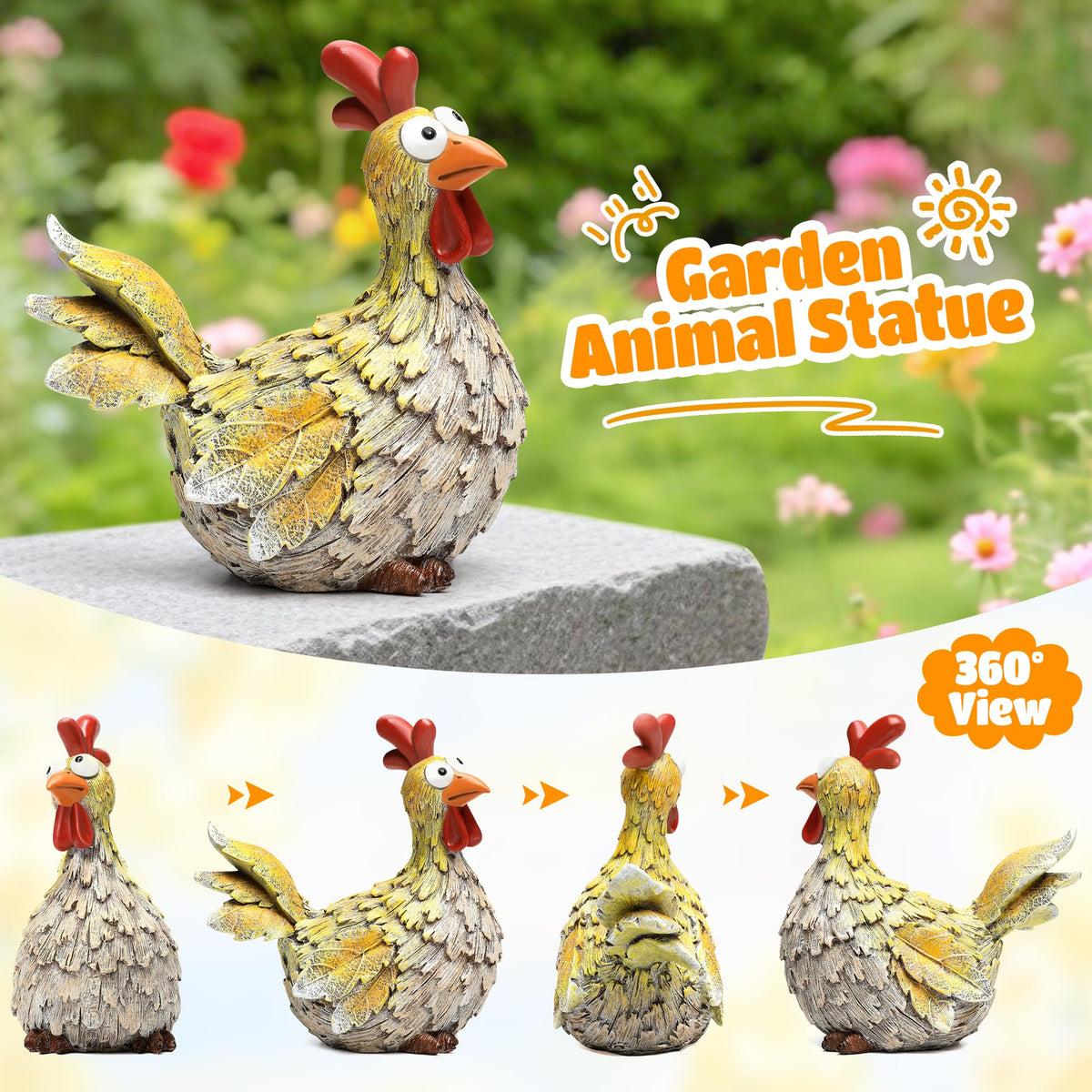 Wiresusan handcrafted chicken garden art for charming yard display.