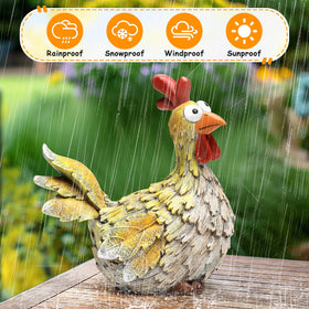 Wiresusan farmhouse chicken figurine suitable for yard or balcony decor.