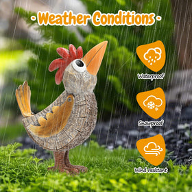 Wiresusan indoor chicken ornament brightens shelves, mantels and desks with cheerful charm.