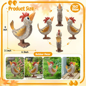 Wiresusan rustic rooster decor features a hand-painted finish for outdoor or indoor spaces.