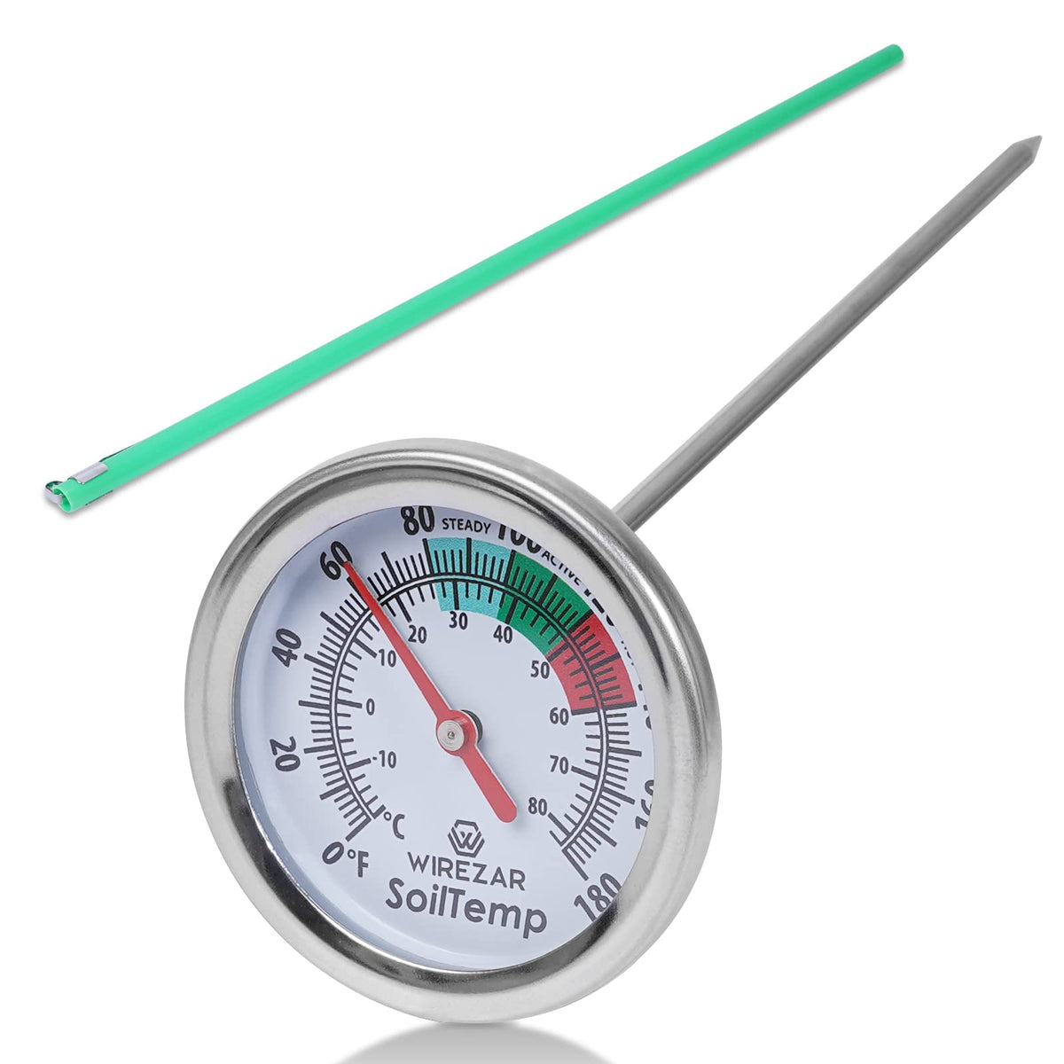 Wirezar compost thermometer with a 16-inch stem for accurate compost pile monitoring