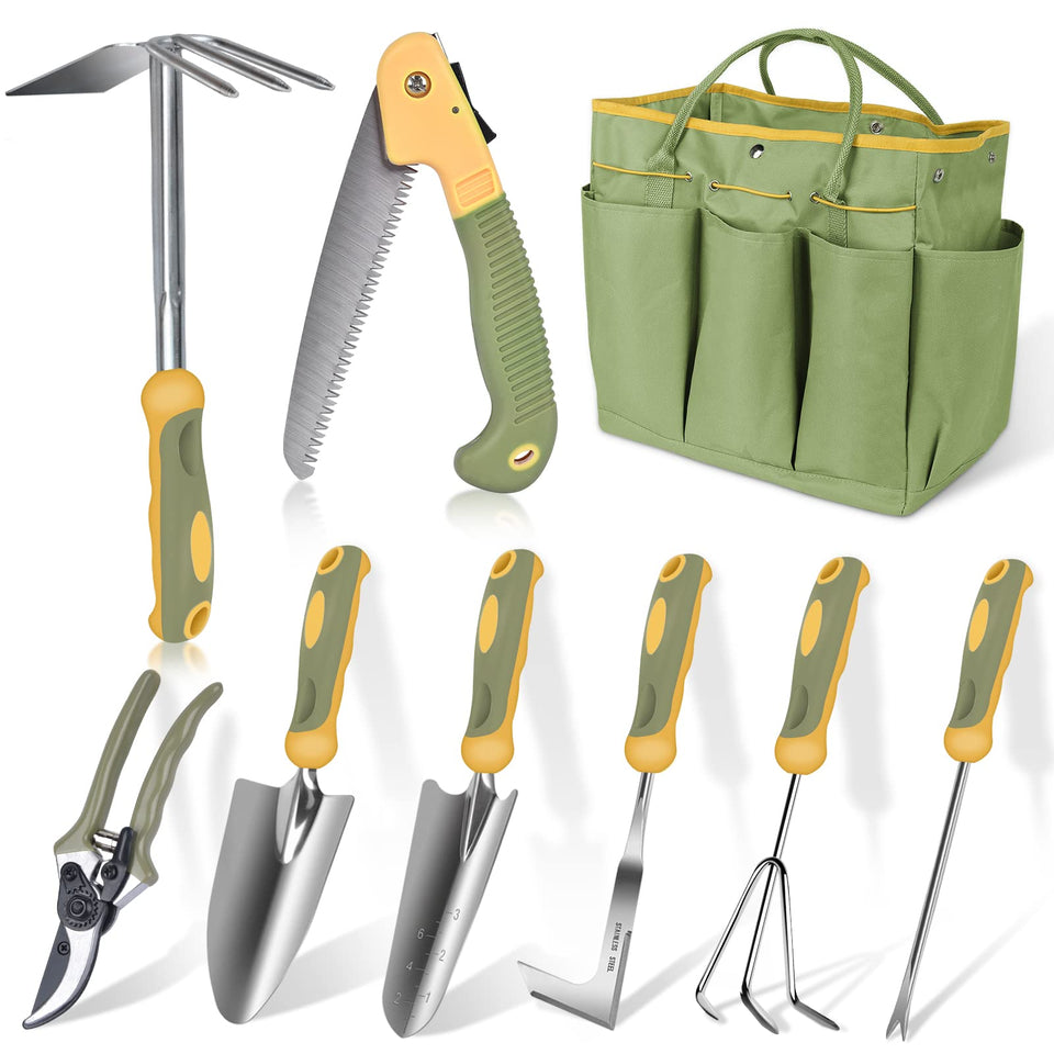 WisaKey 9-piece garden tool set shown for all-around outdoor maintenance.