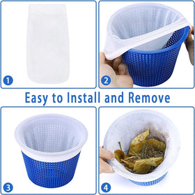 WISHDIAM easy-install sock fits pool skimmer baskets securely.