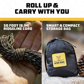 Wise Owl hammock bug net carry bag demonstrates portable storage for travelers