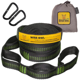Wise Owl Outfitters hammock straps enable fast, knot-free setup for camping adventures.