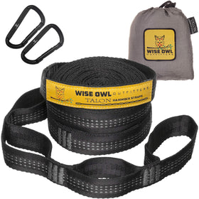 Wise Owl Outfitters hammock straps in use for quick, knot-free setup