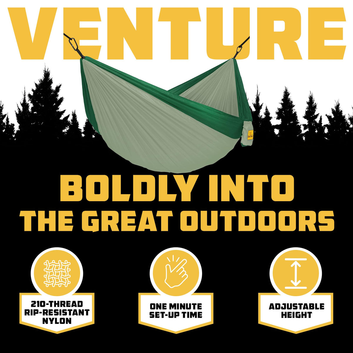 Wise Owl Outfitters single 9ft hammock offers personal comfort.