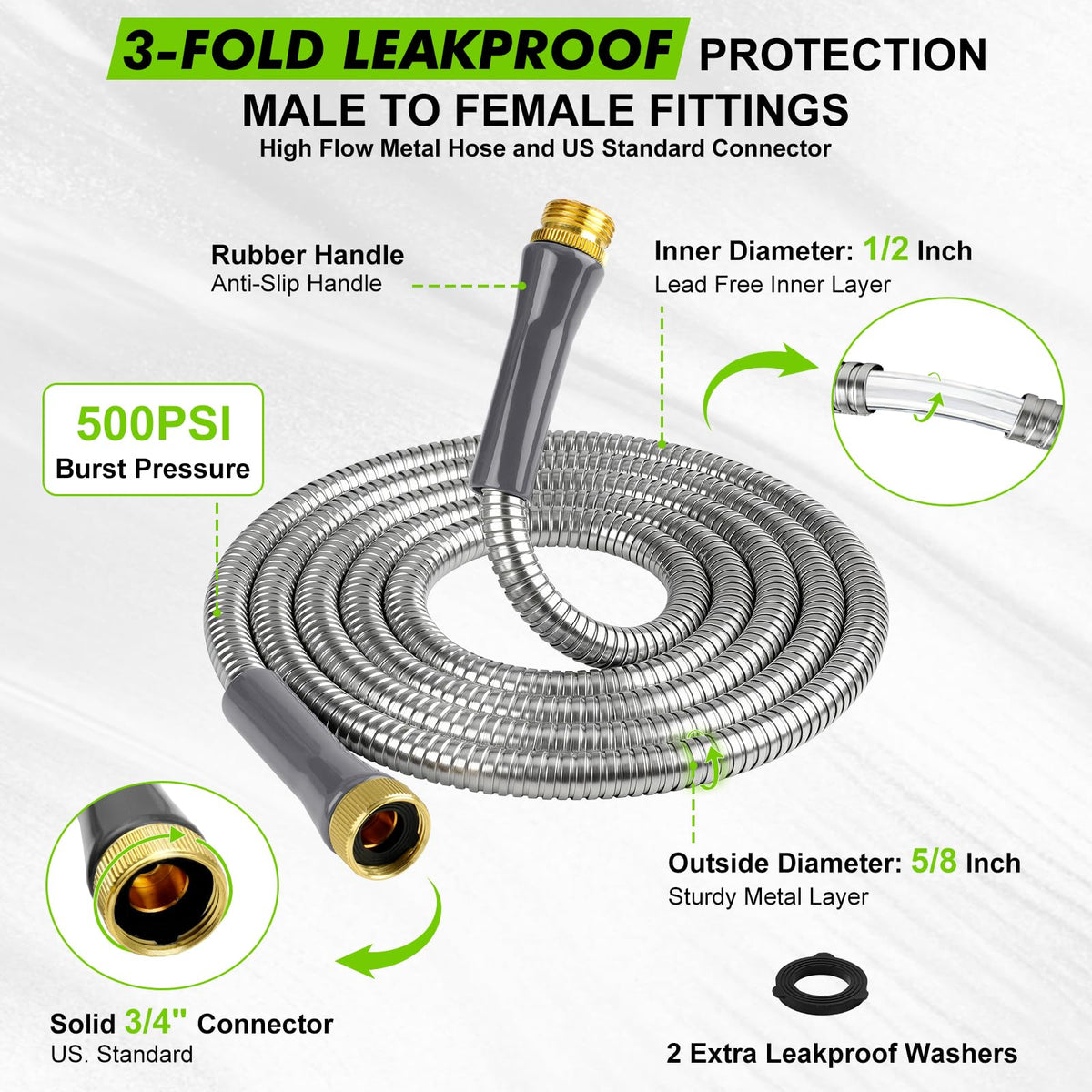 wiselifetech universal connectors fit standard faucets and reels for versatility.