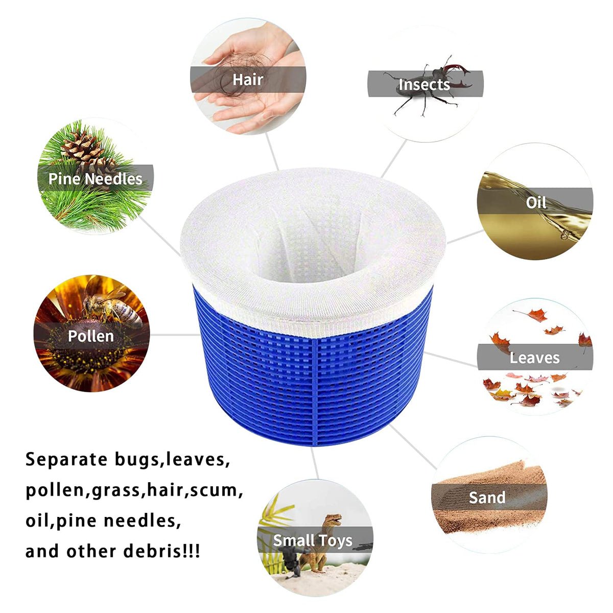 WISHDIAM filter basket socks keep inground and above-ground pools cleaner.