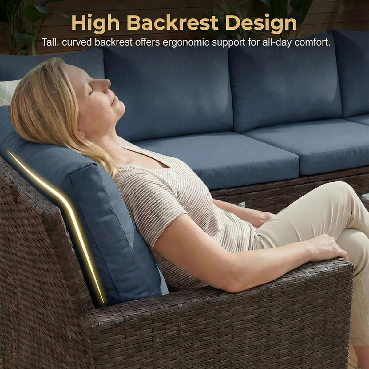 Wisteria Lane under-table storage area helps keep cushions tidy.