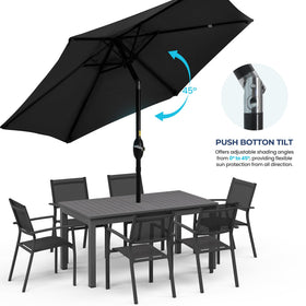 Wisteria Lane six steel ribs provide durable stability against wind gusts.