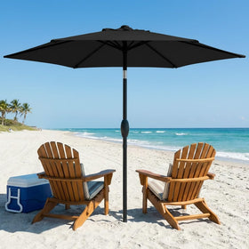 Wisteria Lane umbrella canopy closeup highlighting fade-resistant fabric for long-lasting color.