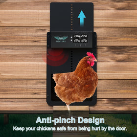 Wistery anti-pinch sensor protects chickens during door movement