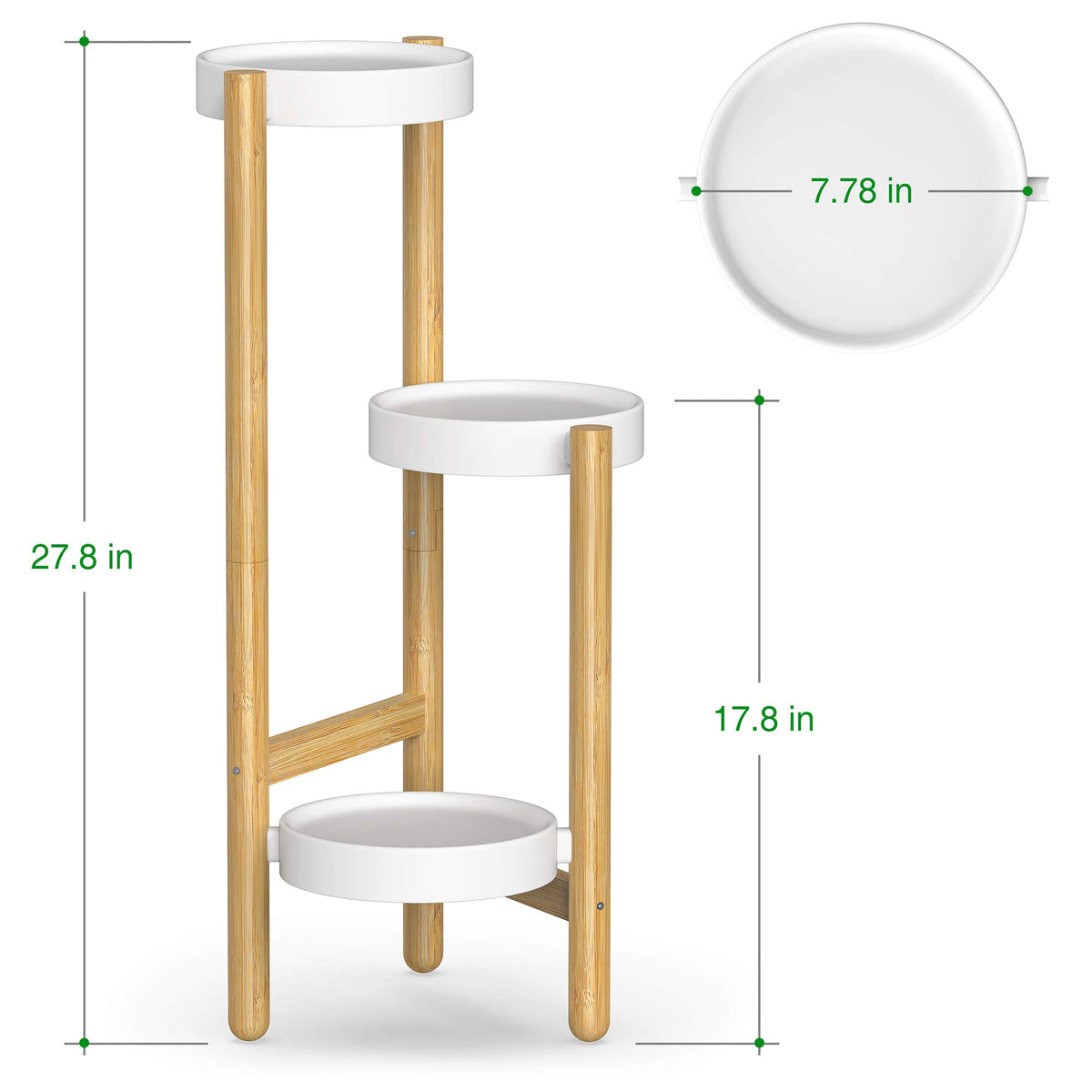 Wisuce bamboo 3-tier stand in living room enhances greenery display