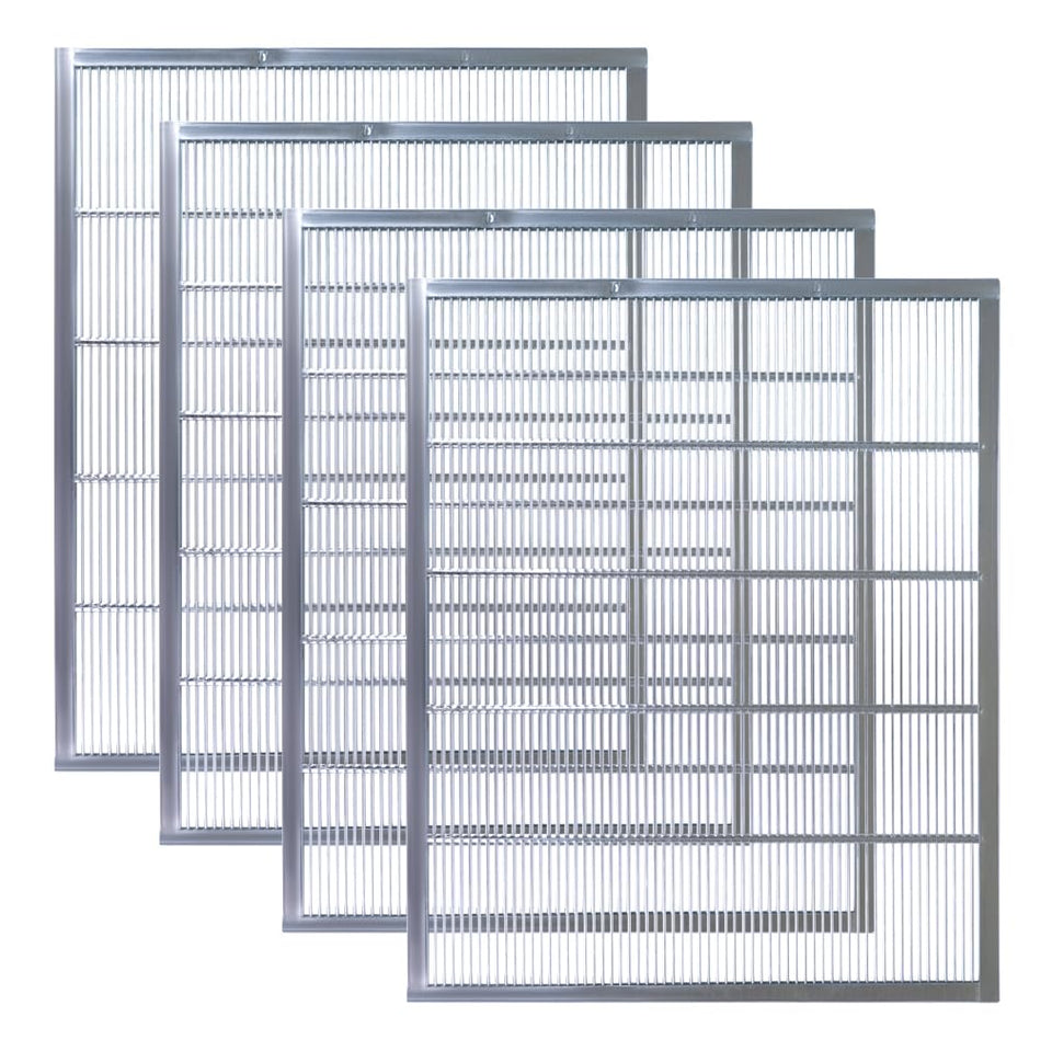 witbee metal queen excluder placed in a 10-frame hive between brood box and honey super