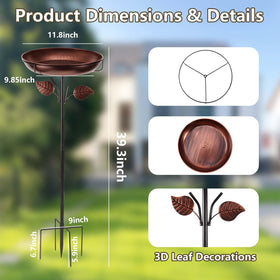 Detachable 12-inch bowl for easy refilling and cleaning in outdoor spaces.