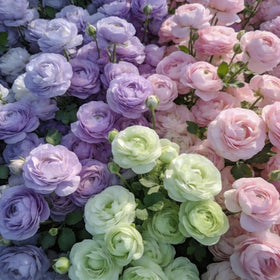 Wivolibe Ranunculus color mix adds texture and romance to any garden bed.