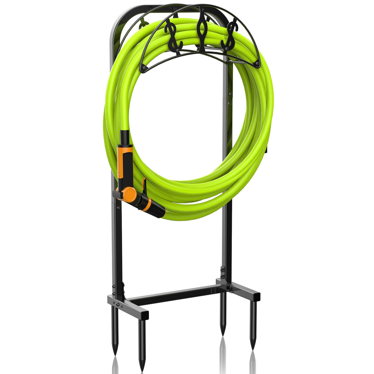 WiwiIron hose holder provides easy-access for quick watering.