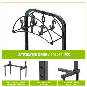 WiwiIron sturdy metal construction resists outdoor wear.