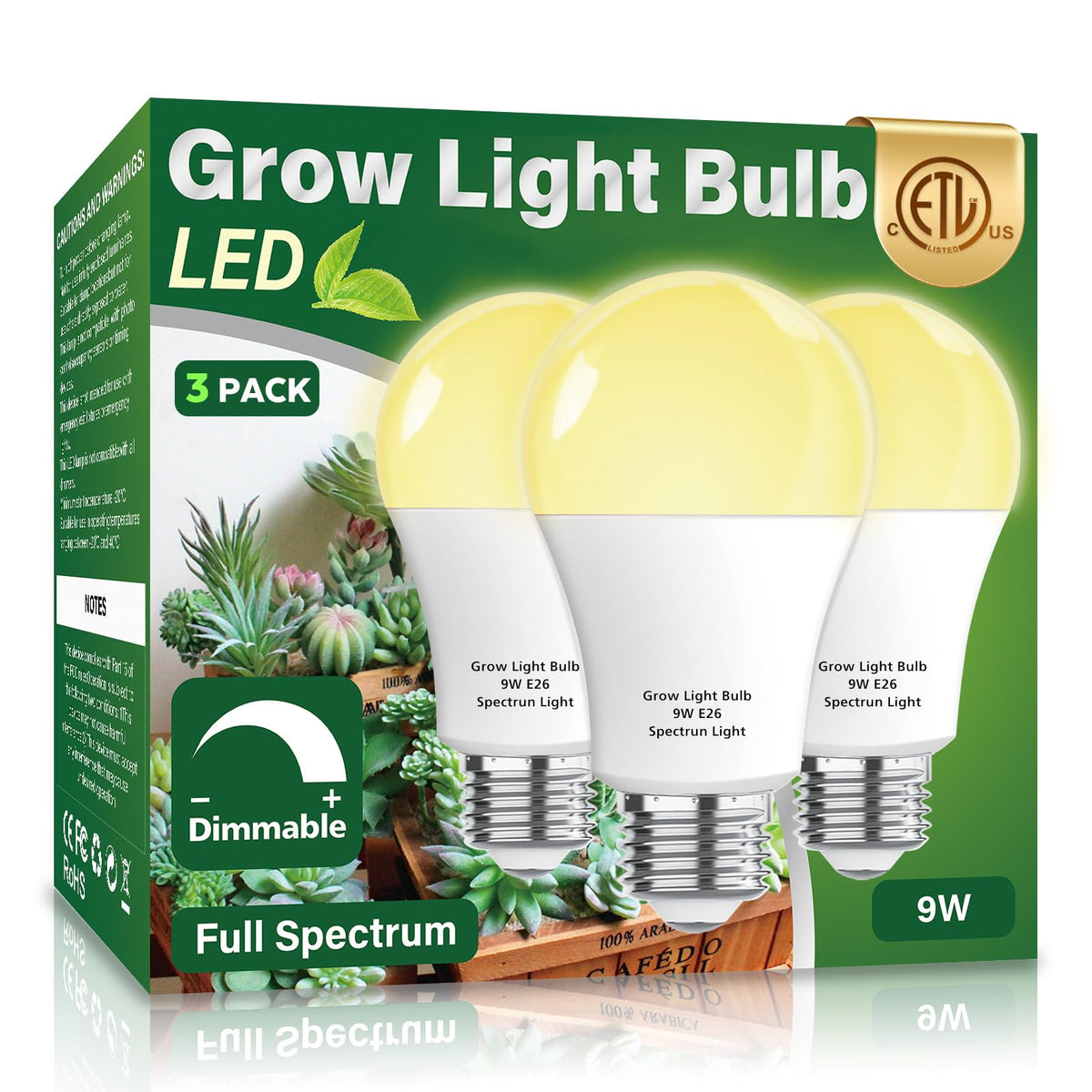 Wiyifada full-spectrum grow light bulb for indoor plant setups promotes healthier growth.