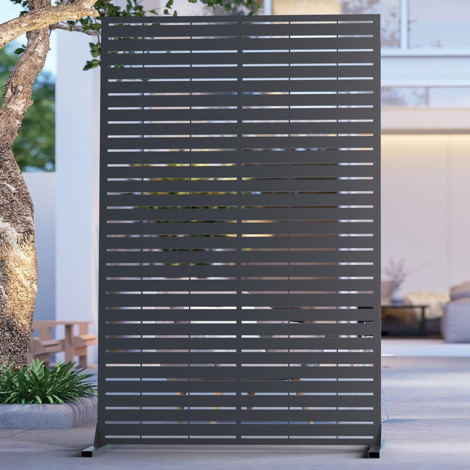 WIZWERK 6ft outdoor privacy screen in garden blocks views with stylish privacy