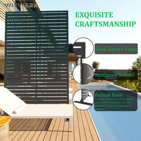 WIZWERK freestanding stand with anchoring hardware keeps panel steady on concrete