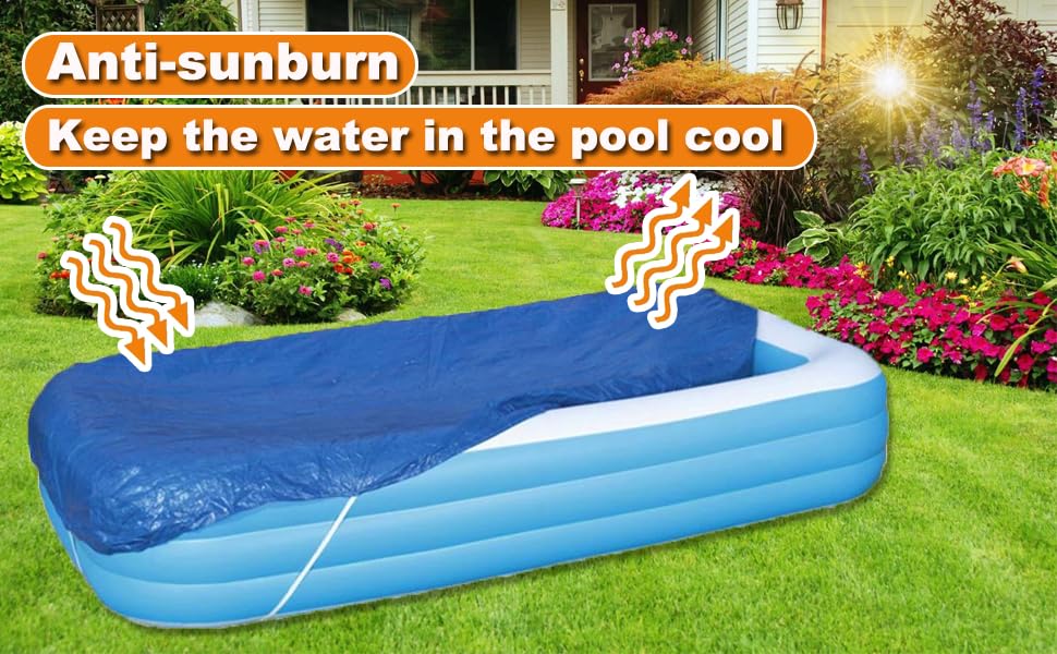WJGHRH rectangular pool cover 120x72 durable PE material resists wear