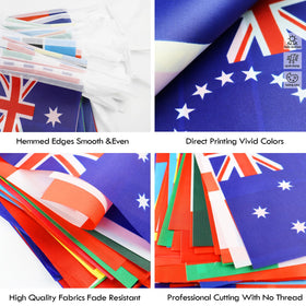 WJQMF durable polyester bunting with reinforced hems for lasting decor
