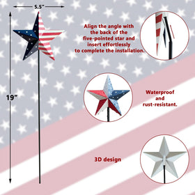 Durable metal construction withstands rain and sun for long lasting patriotic appeal