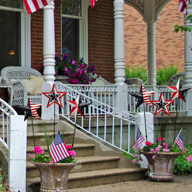 Three different star designs add visual interest along walkways