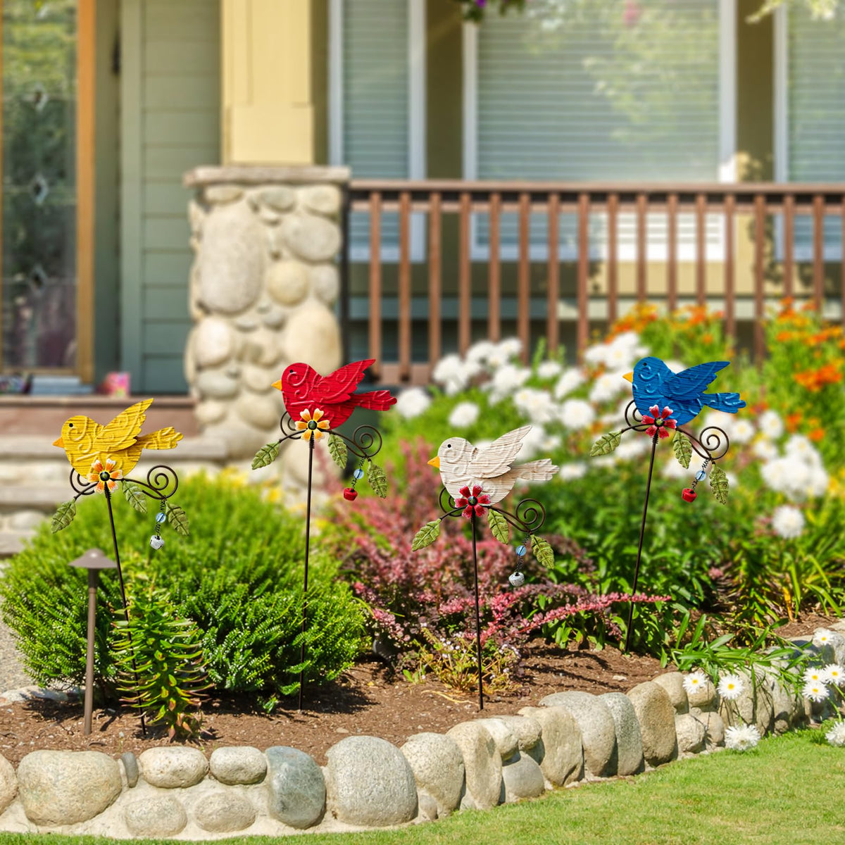 WKHOMEDECO powder coated finish delivers rust resistant durability for outdoor use.