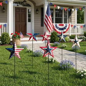 WKHOMEDECO rust-resistant iron stakes ensure stable display in wind and rain.
