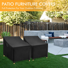 WLEAFJ chair cover on wicker sofa demonstrates a snug fit and weather-ready design.
