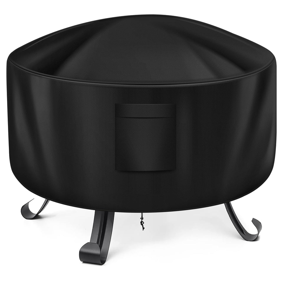 WLEAFJ round fire pit cover 34in top view protects from rain and debris