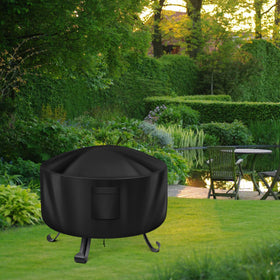 WLEAFJ round fire pit cover protects investment and extends lifespan