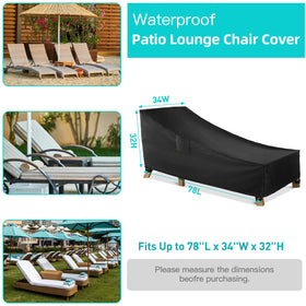 WLEAFJ heavy-duty chaise lounge cover guards against rain and sun.