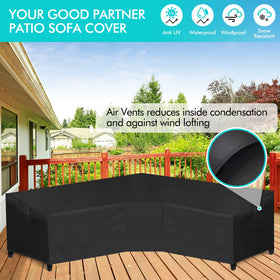 WLEAFJ patio V-shaped sectional sofa cover fabric detail highlights durability