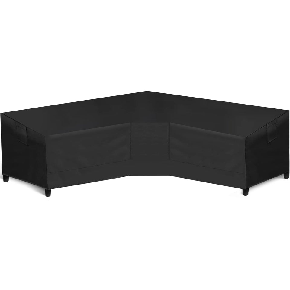 WLEAFJ patio V-shaped sectional sofa cover side view showing protective fit