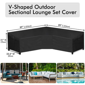WLEAFJ patio V-shaped sectional sofa cover with waterproof coating
