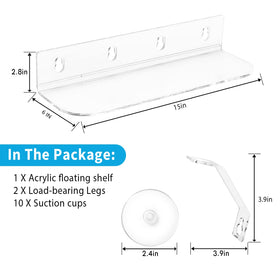 WLGTYU acrylic window shelf close-up shows 4mm thickness and clear design