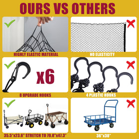 Secure beach cart items with the Wlitinzsen cargo net during travel.