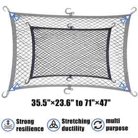 Extendable Wlitinzsen cargo net fits carts from 35.5in x 23.6in to 71in x 47in.