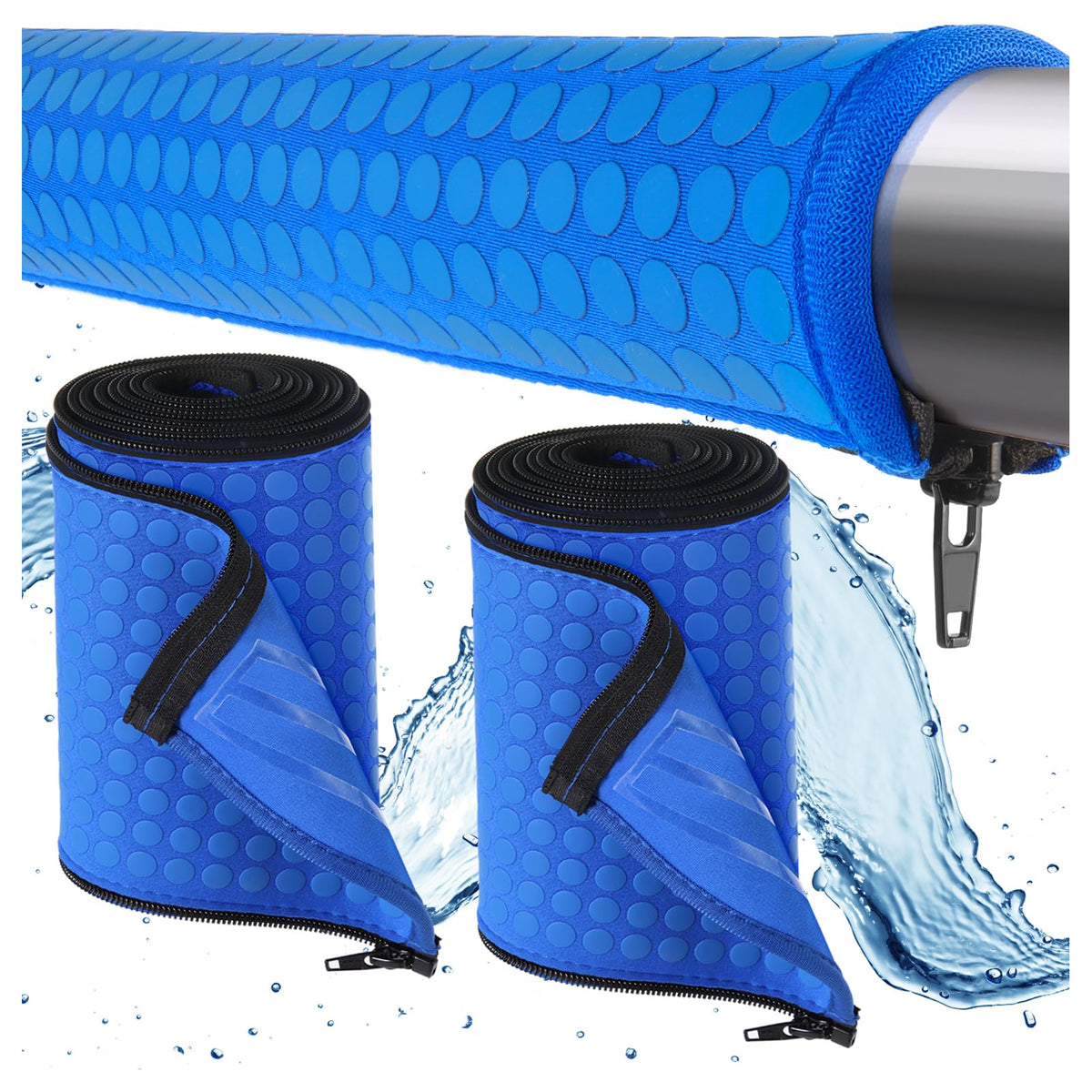 WLLEYAY neoprene pool handrail cover on a 4 ft rail with anti slip grip